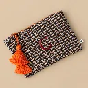 necessaire bordada tassel laranja.webp