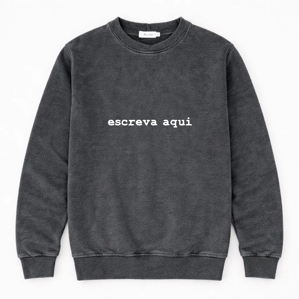 Moletom Adulto Feminino Personalizado Cinza Estonado