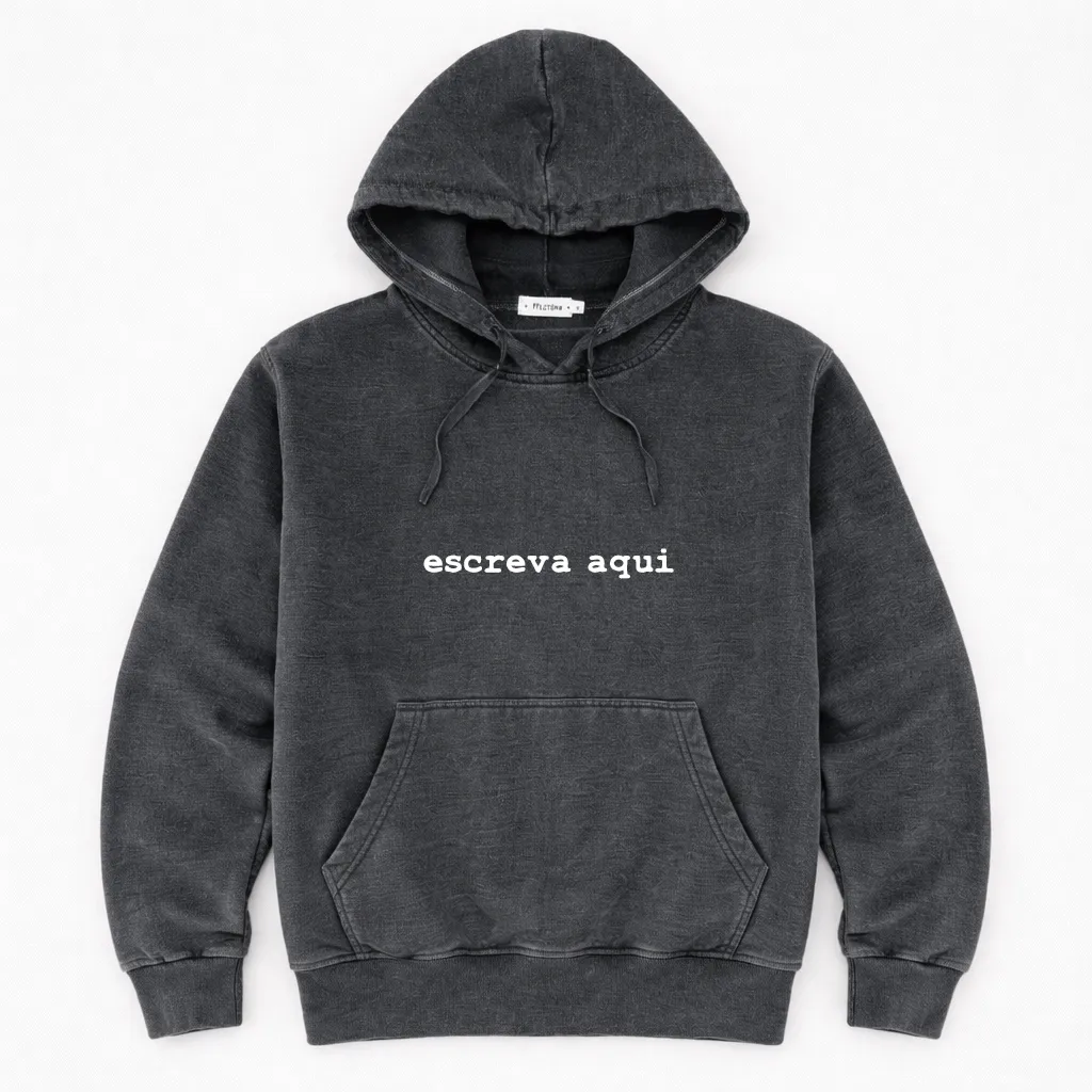 Moletom Adulto Unissex Personalizado Cinza Estonado