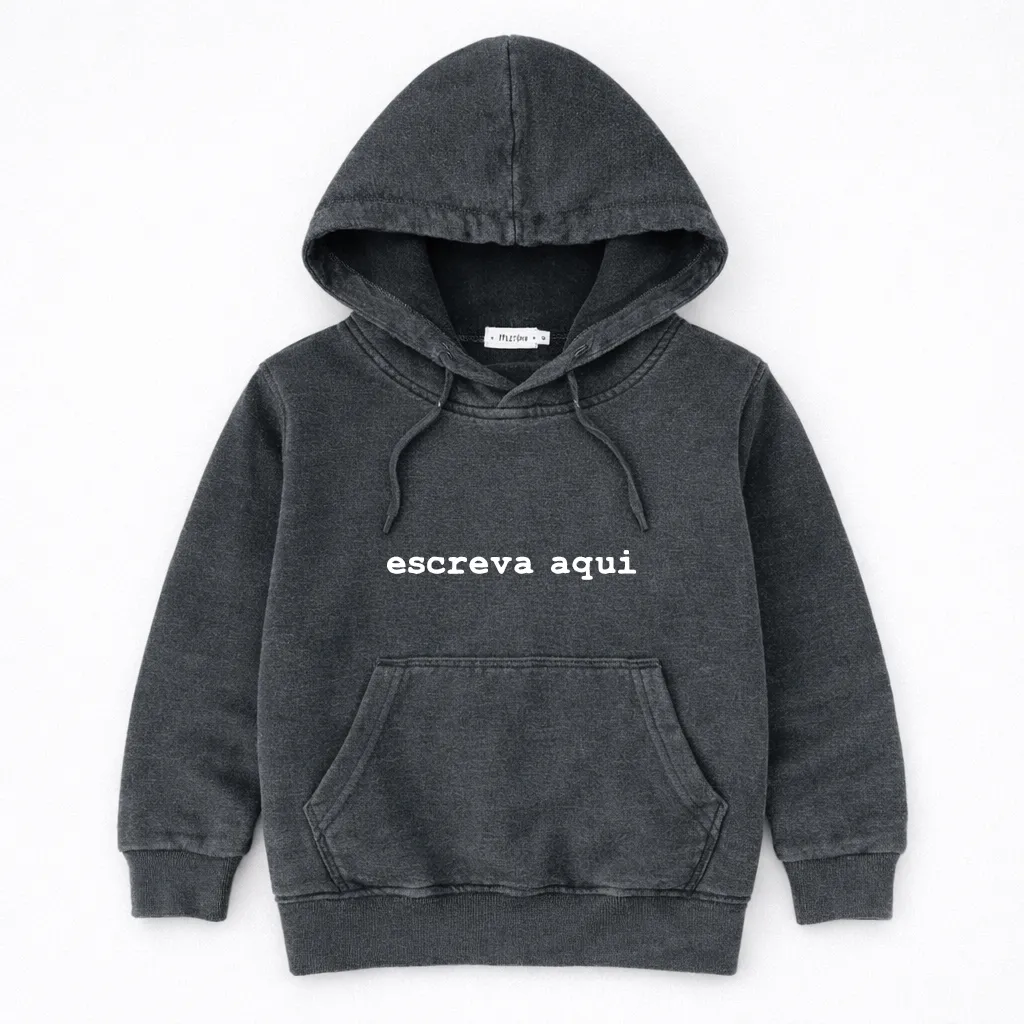 Moletom Infantil Personalizado Cinza Estonado