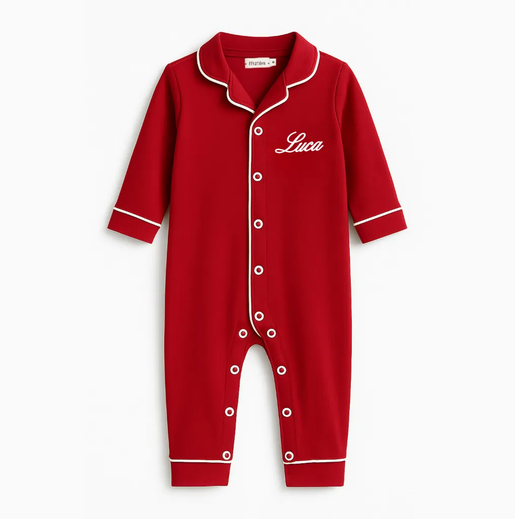 [PP-2825] Pijama Baby Macacão Americano Vermelho (PP)