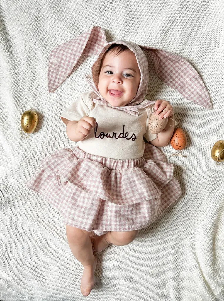 Tapa Fraldas com Saia Vichy (Bloomer Sainha Rosa, P)