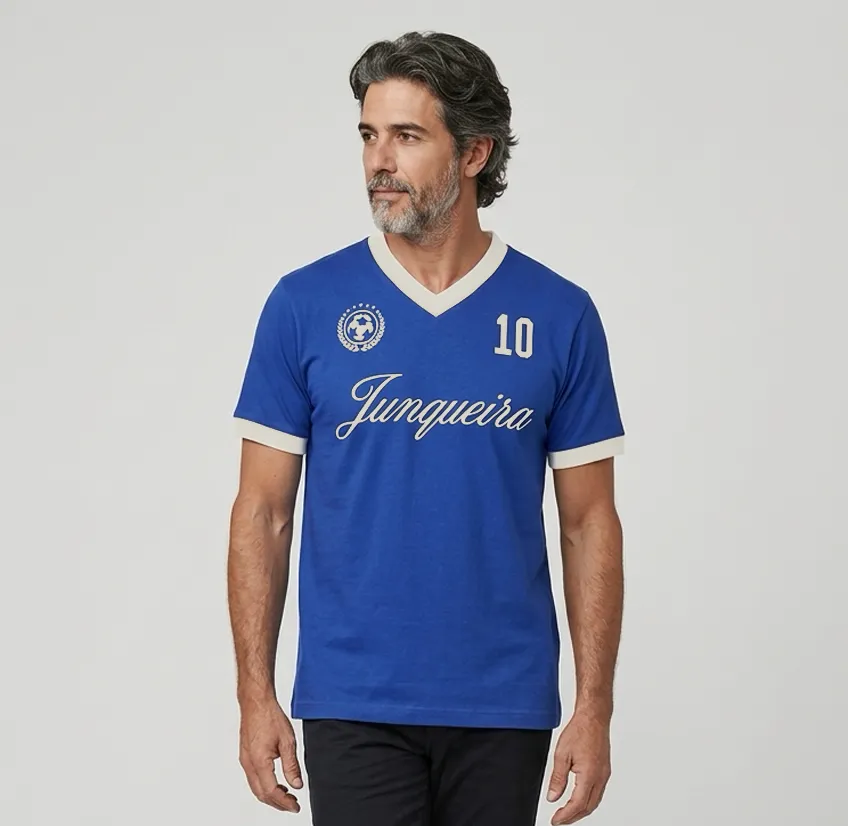 Camiseta Unissex Royal com Gola V