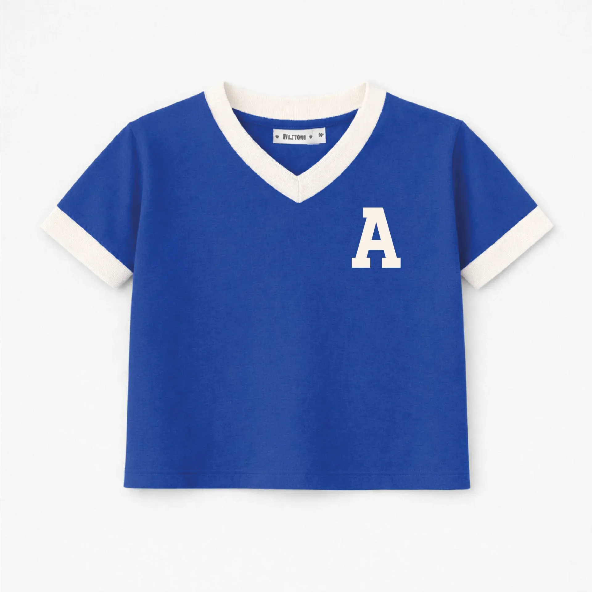 Camiseta Feminina Royal com Gola V (PP)