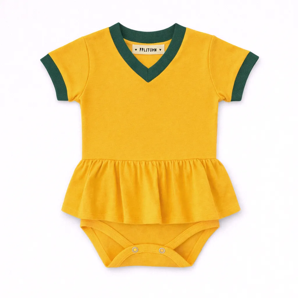 Body Saia Amarelo com Gola V