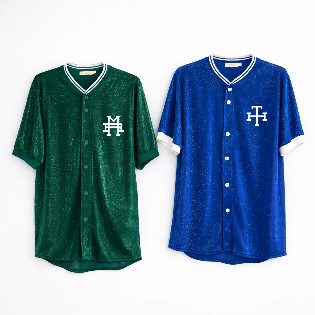 Camisa Baseball Lurex Royal com Botões (Verde Bandeira, PP)