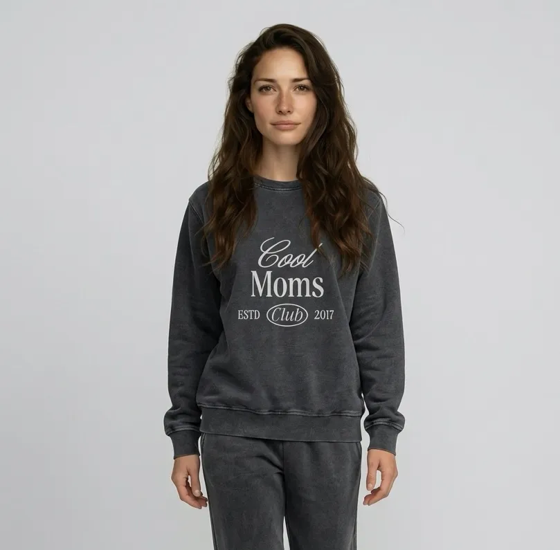 [PP-2696] Moletom Feminino Estonado Cool Moms Club (P)