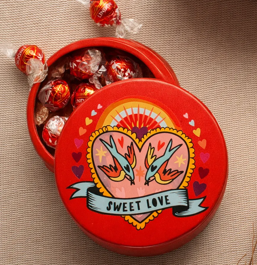 Pote de Cerâmica Vermelho Estampa Rainbow