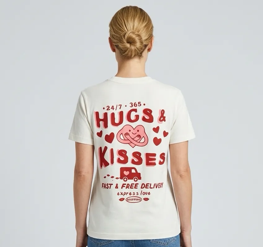 [PP-1487] Camiseta Hugs & Kisses (Feminina P)