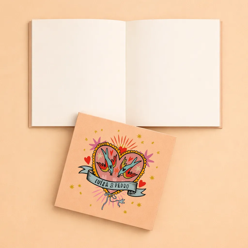 Caderno de Desenho 20x20 Personalizado Estampa Rainbow