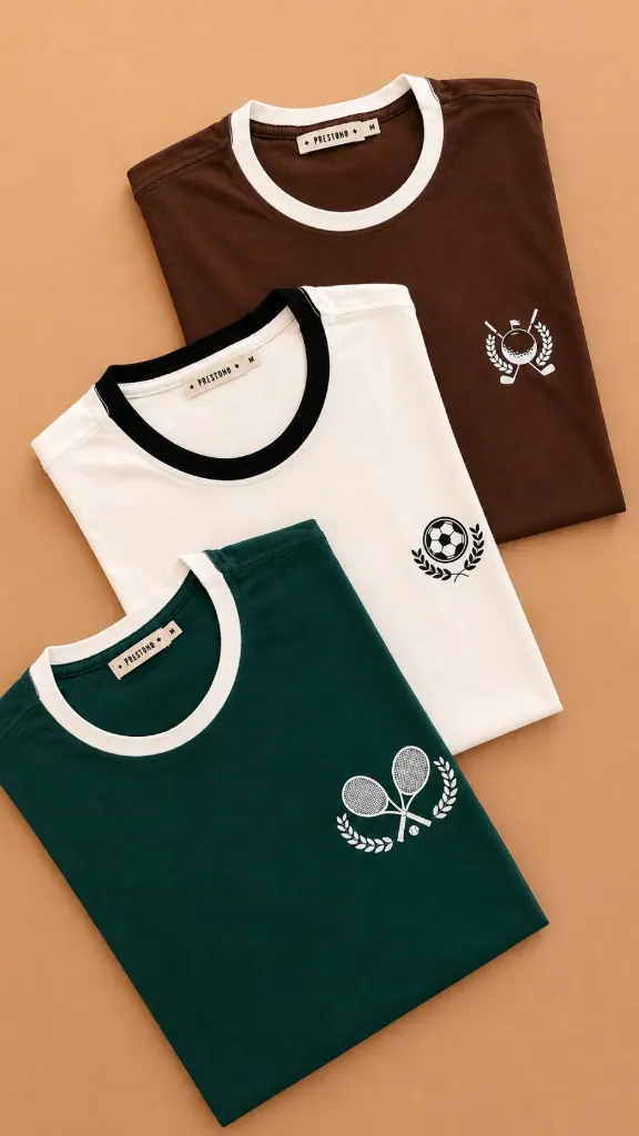 Camiseta Bicolor Esportiva (Marrom+Off, P)