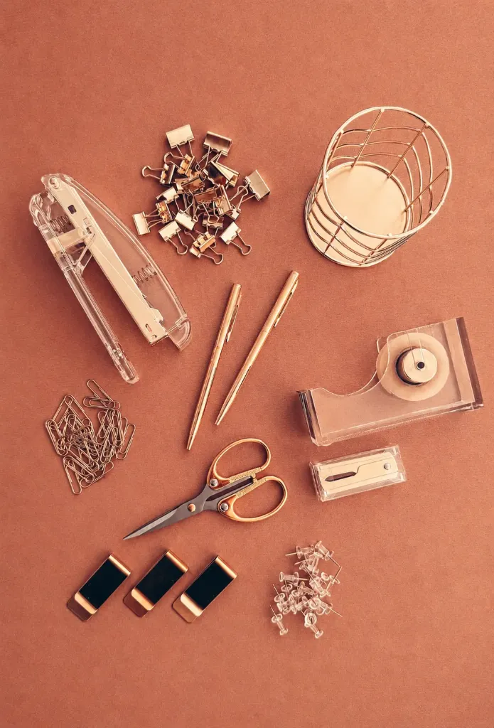 Kit de Papelaria Dourado