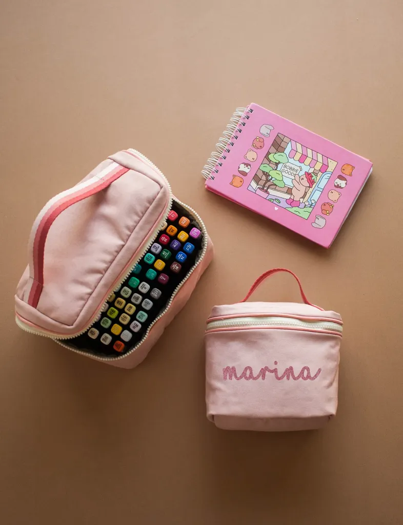 Necessaire Personalizada (Rosa Claro, Média)