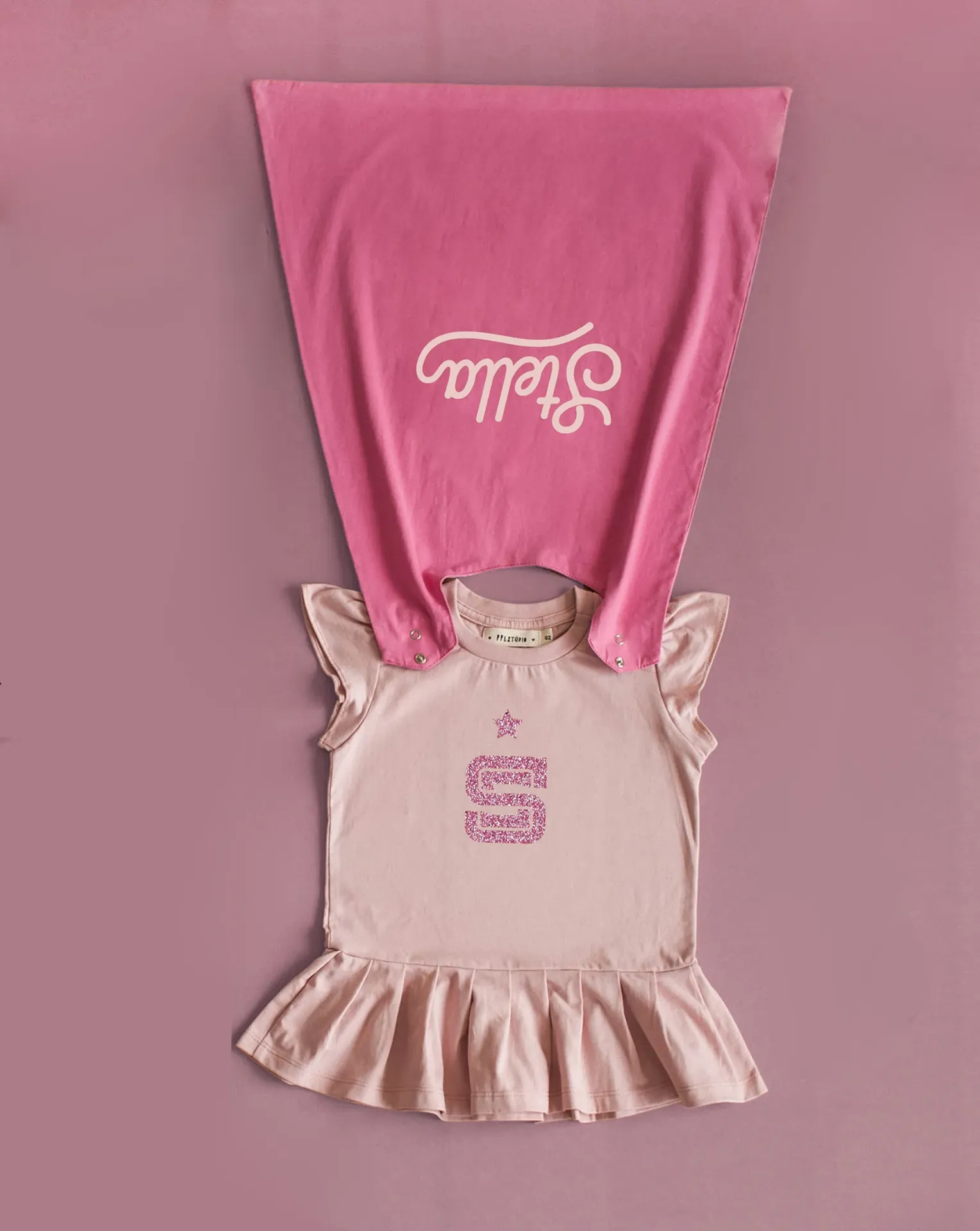 [PP-2192] Camiseta Vestidinho com Capa Rosa (1)