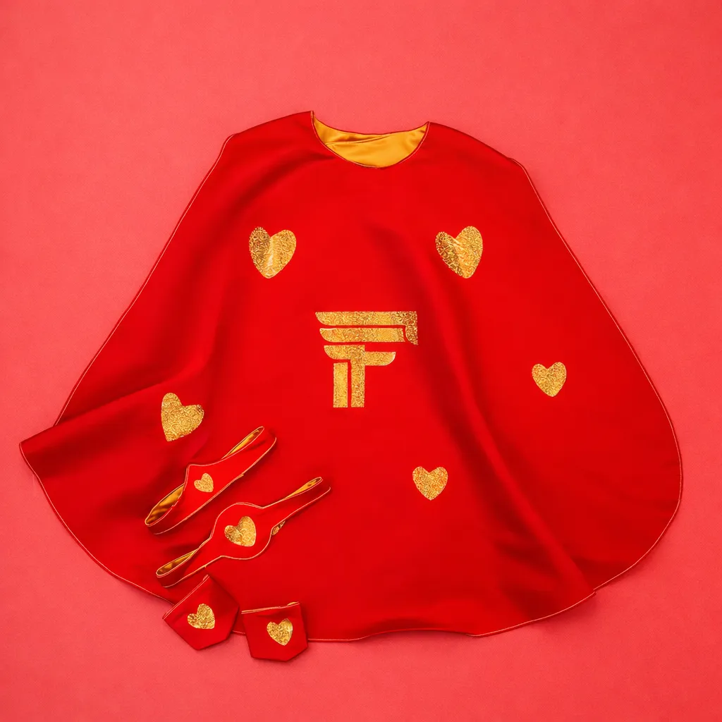 Capa de Super Poderes Vermelha (P (1-3 anos))