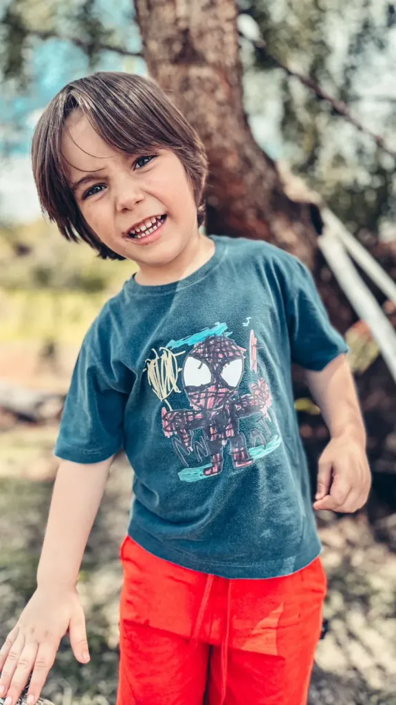 [PP-1762] Camiseta Infantil Personalizada com Desenho (Cinza Estonado, 1)