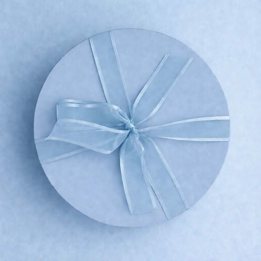 Caixa Personalizada Redonda 30 cm Azul Claro