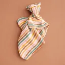 Swaddle Listrado Verde, Mostarda e Rosa