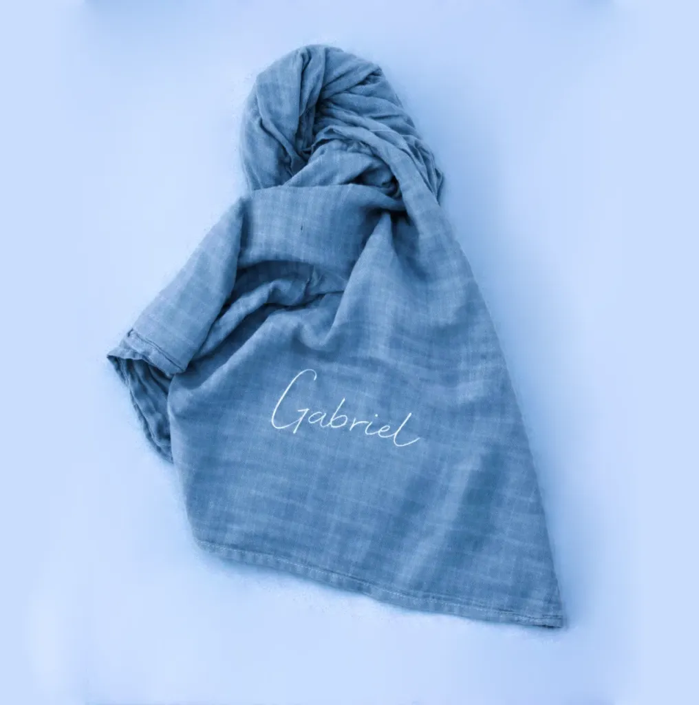 [PP-3285] Swaddle Bordado Azul
