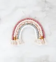 Arco Íris em Macramê Rosa
