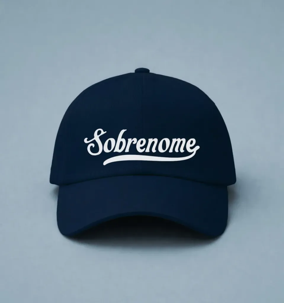 Boné Bordado com Sobrenome Personalizado (Areia, 58 (Adulto Padrão))