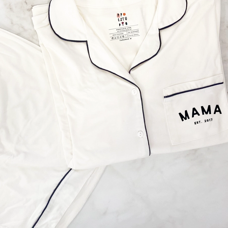 [PP-2801] Pijama Americano Feminino Personalizado Mama EST. (P)