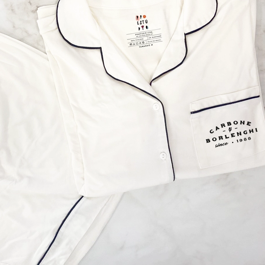 Pijama Americano Feminino Personalizado com Sobrenomes (P)