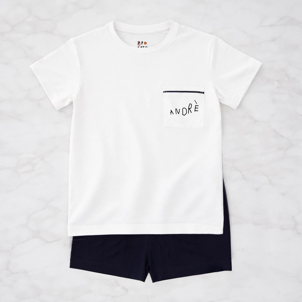 [PP-2987] Pijama Infantil Bicolor Personalizado com Grafia Própria (2)