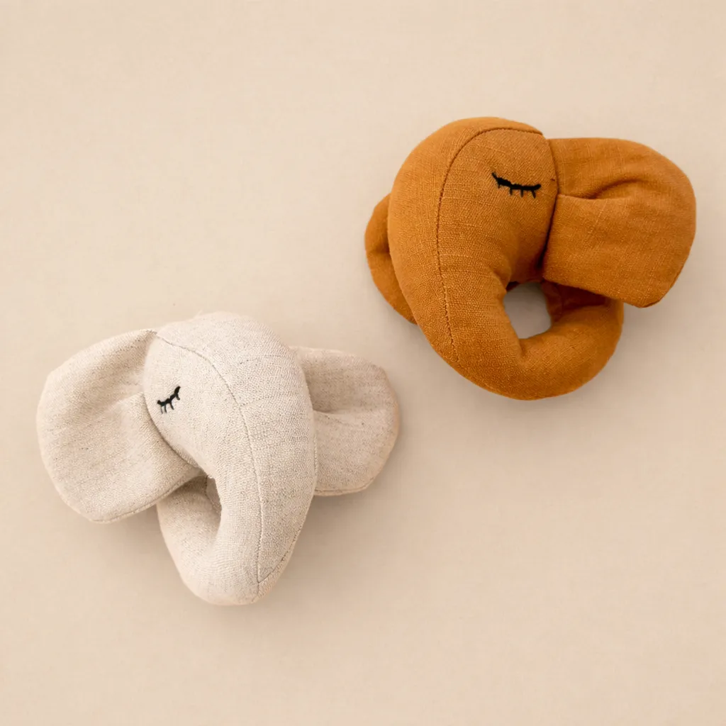 [PP-2268] Chocalho Elefante (Linho Rosa)