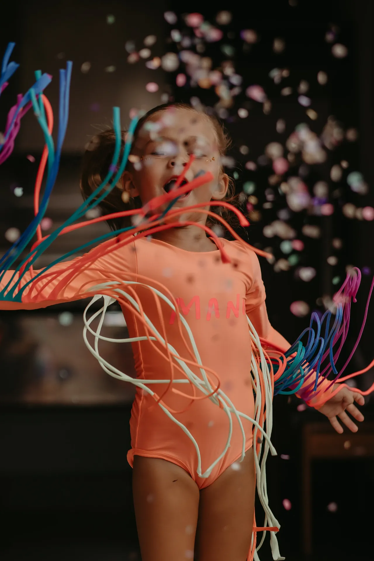 Collant Infantil com Franjas (Franjas Laranja, 4)