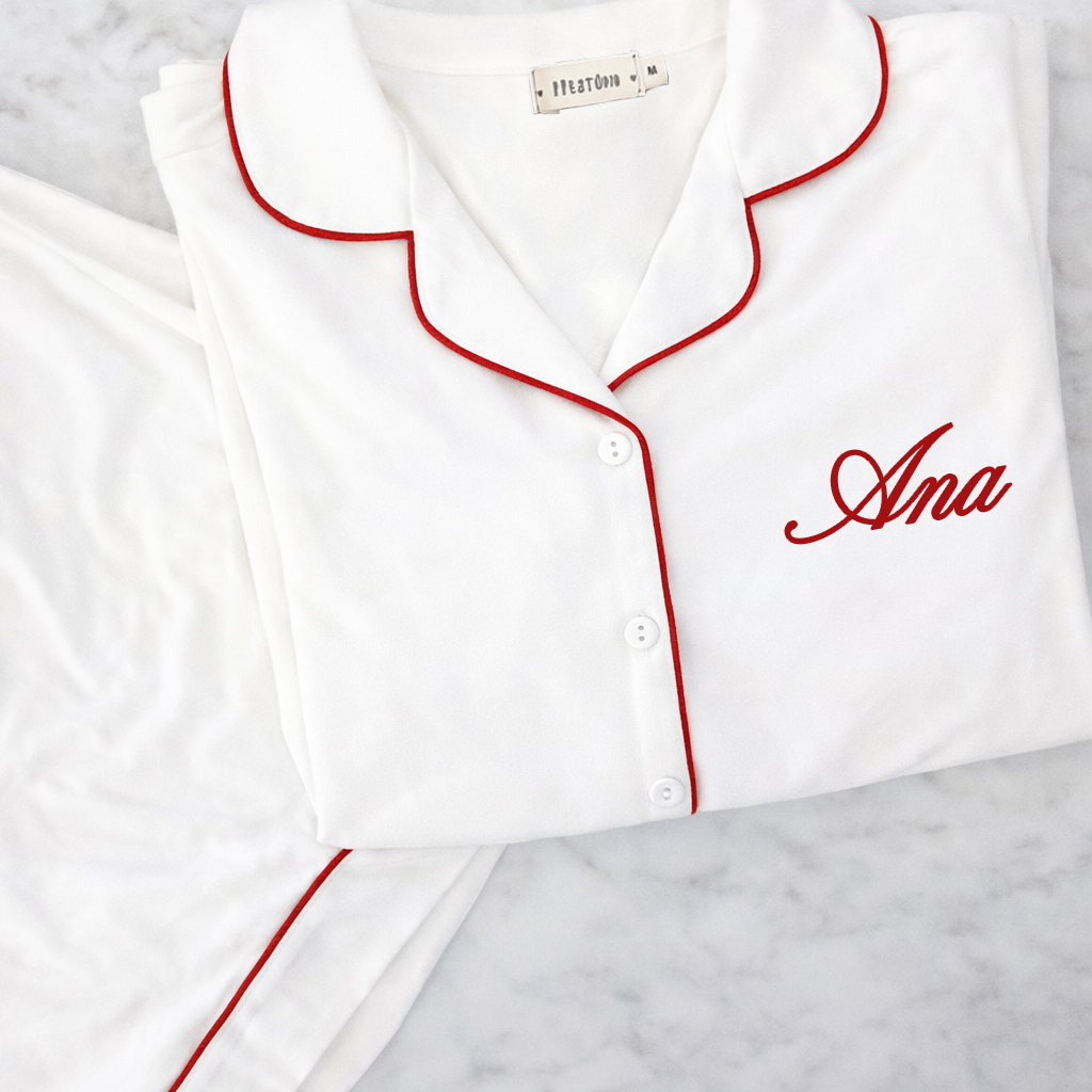 [PP-2787] Pijama Americano Feminino Bicolor Vermelho (P)