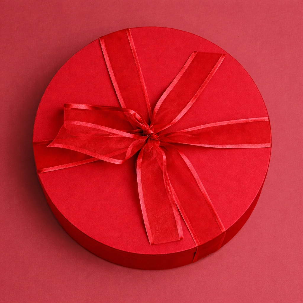 Caixa Personalizada Redonda 35cm Vermelha