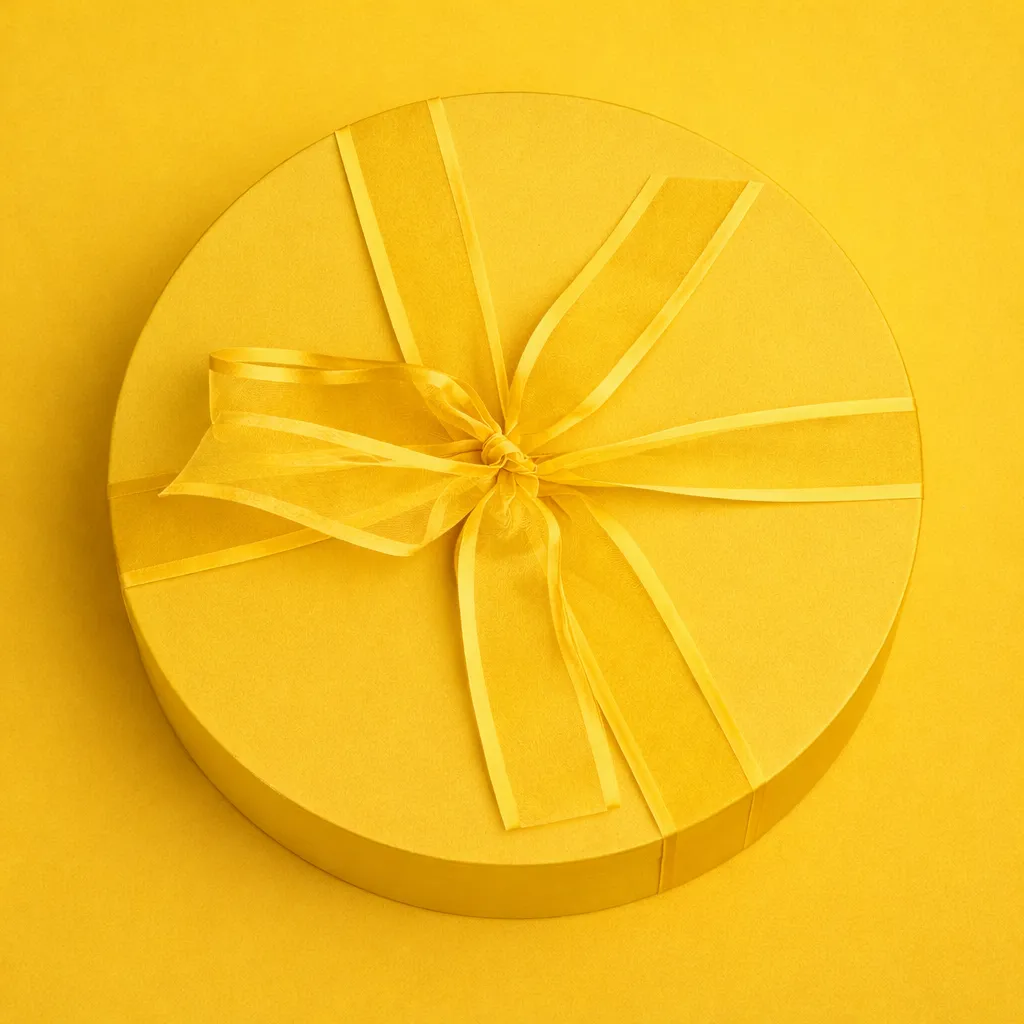 Caixa Personalizada Redonda 35cm Amarela