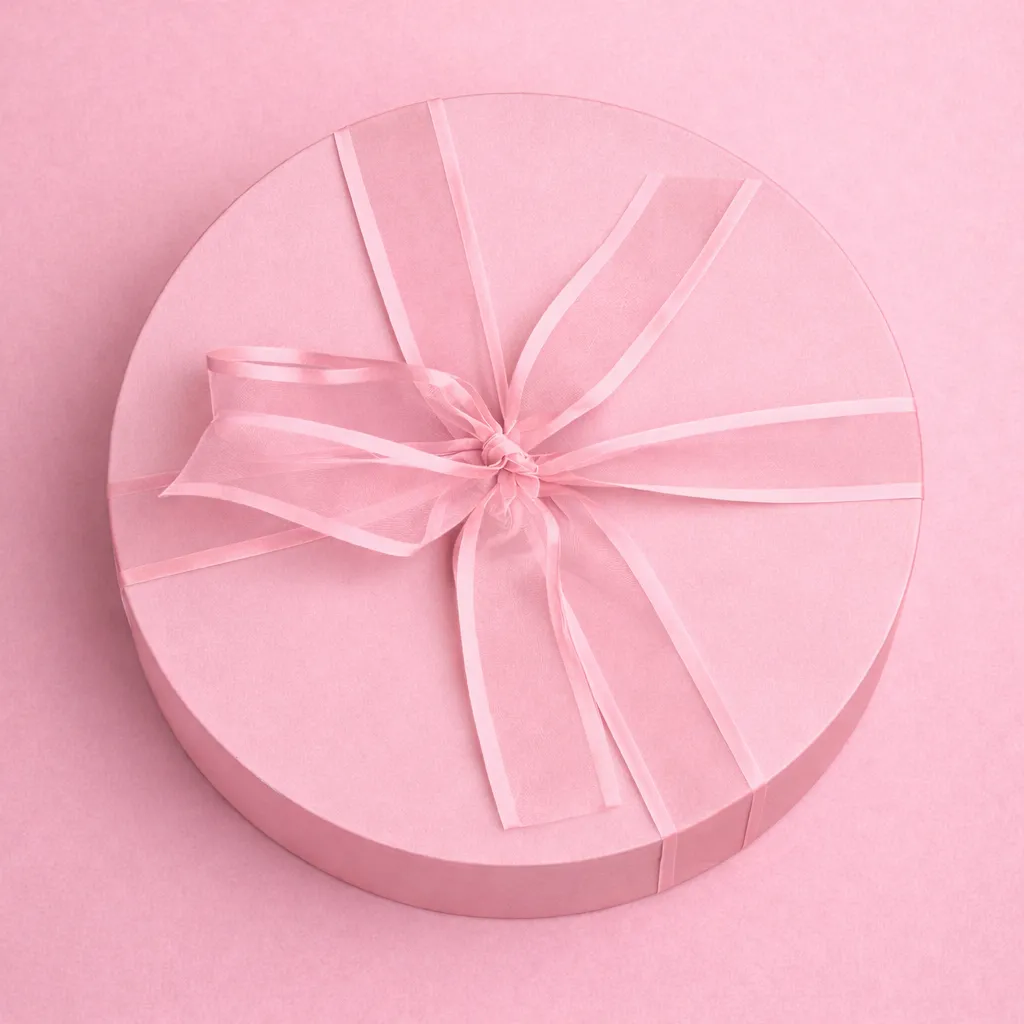 Caixa Personalizada Redonda 35cm Rosa Claro