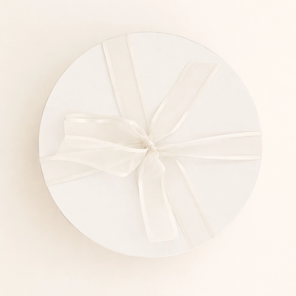 Caixa Personalizada Redonda 25cm Marfim