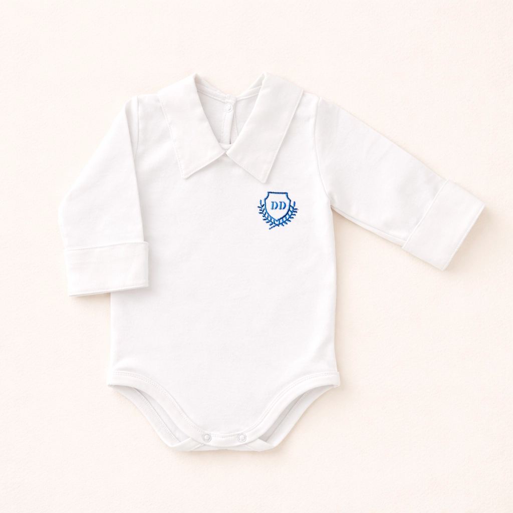 Body com Gola Social com Monograma Bordado (RN)